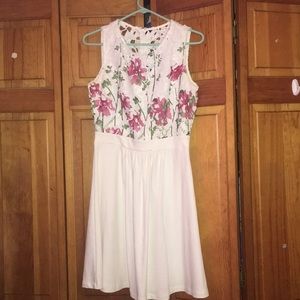 White lace floral dress